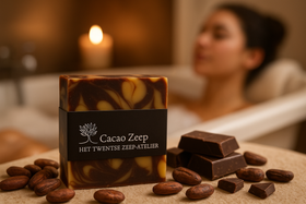 Cacaozeep met ingrediënten en gebruikssfeer