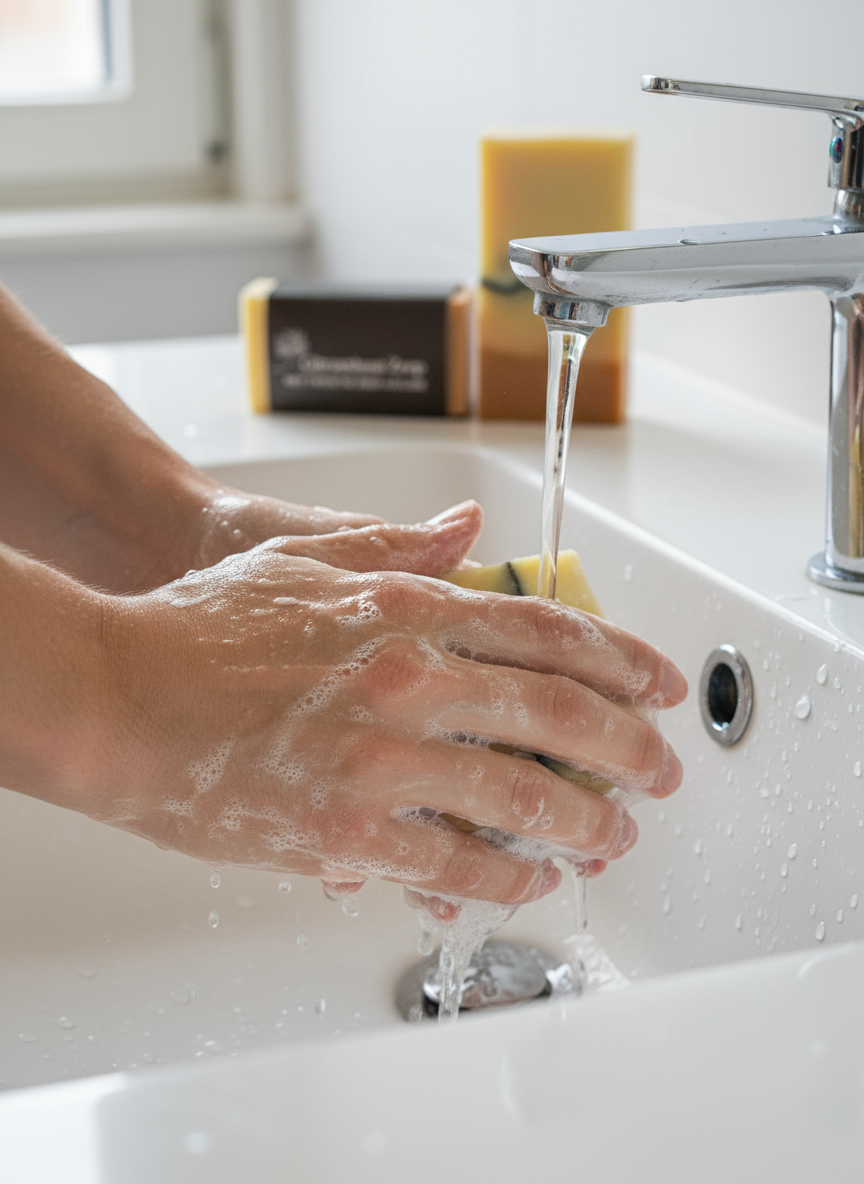 Citroenhoutzeep met verpakking