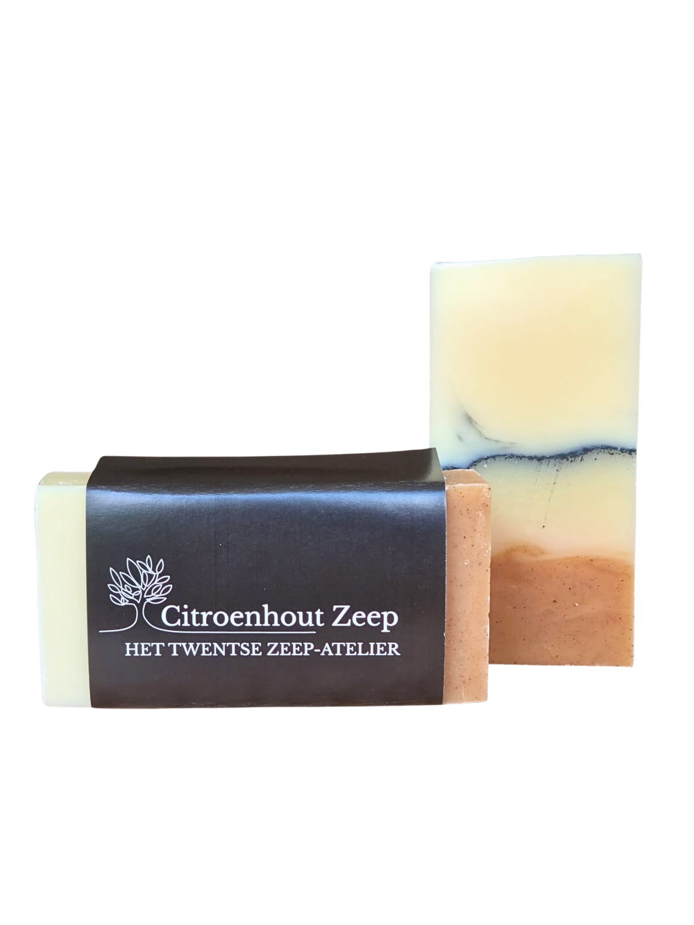 Citroenhoutzeep op rustiek hout