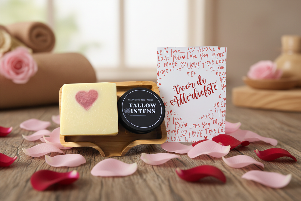 Met kaartje - flat lay compositie