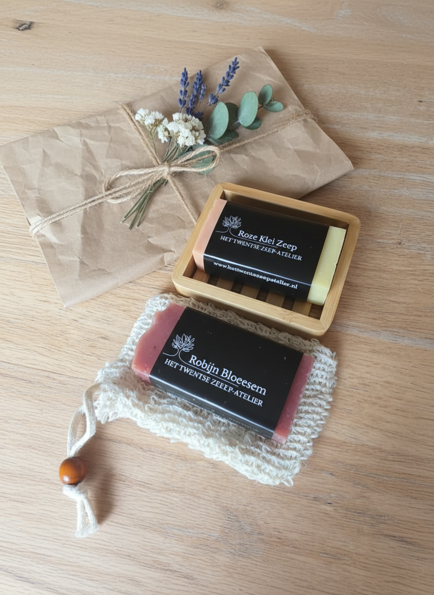 Premium cadeau presentatie met branded zepen