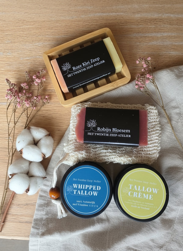 Rustieke flat lay met natuurlijke producten