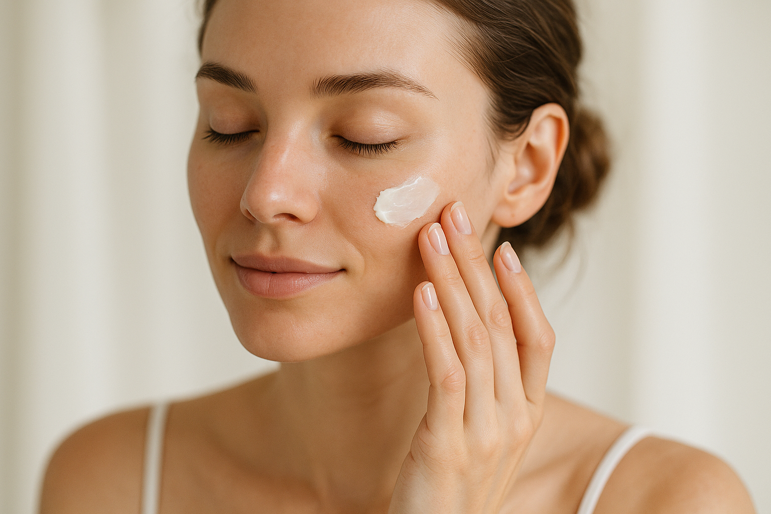 verzorgende creme op vrouw